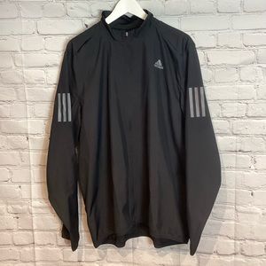 ADIDAS RUNNING BLACK LIGHTWEIGHT PACKABLE WINDBREAKER EUC SZ M